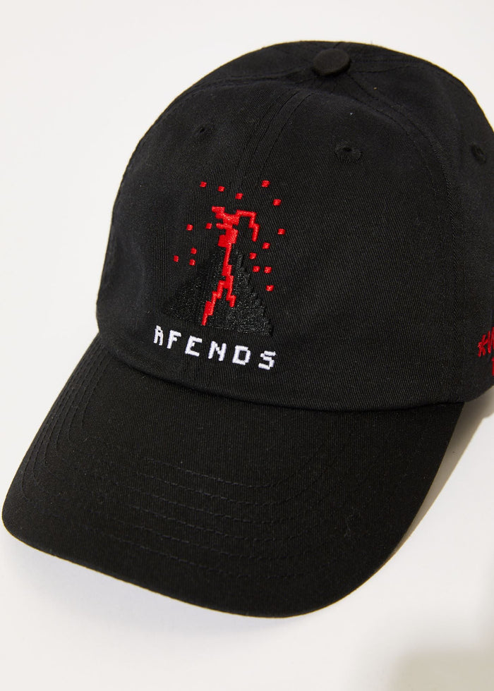 Afends Mens World Tour -  Six Panel Cap - Stone Black - Streetwear - Sustainable Fashion