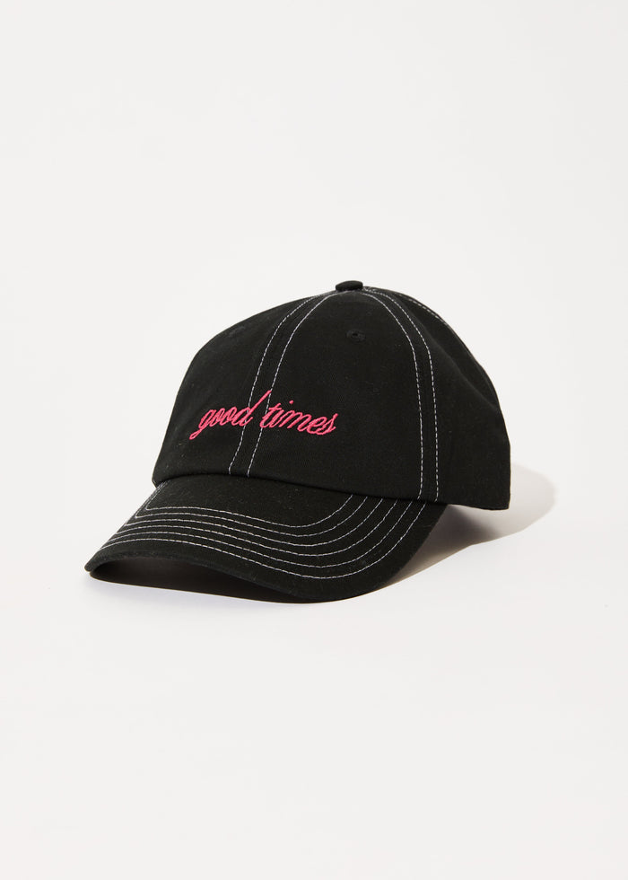 Afends Mens Good Times -  Six Panel Cap - Black - Streetwear - Sustainable Fashion