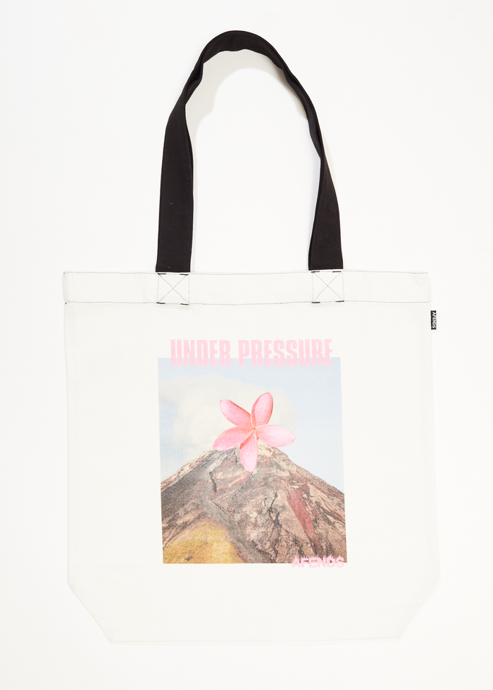 Afends Mens Collage - Unisex  Tote Bag - White - Streetwear - Sustainable Fashion