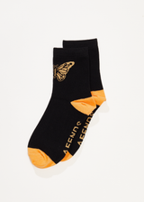 Afends Womens Papillon -  Socks One Pack - Black - Afends womens papillon    socks one pack   black   streetwear   sustainable fashion