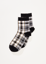 AFENDS Womens Check Out -  Socks One Pack - Moonbeam Check - Afends womens check out    socks one pack   moonbeam check   streetwear   sustainable fashion