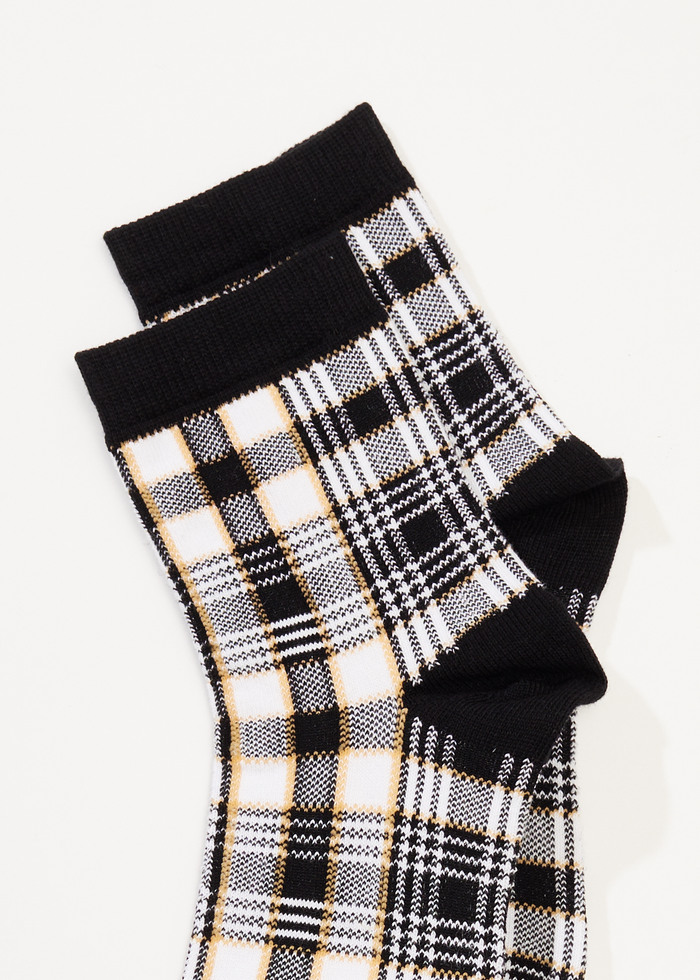 Afends Womens Check Out -  Socks One Pack - Moonbeam Check - Streetwear - Sustainable Fashion