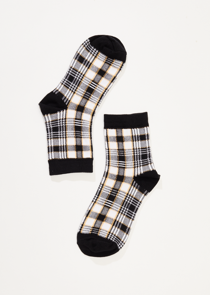 Afends Womens Check Out -  Socks One Pack - Moonbeam Check - Streetwear - Sustainable Fashion