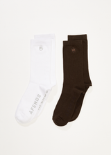 Afends Mens Flame -  Socks Two Pack - Multi - Afends mens flame    socks two pack   multi   streetwear   sustainable fashion