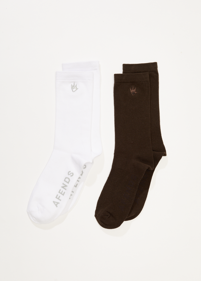 Afends Mens Flame -  Socks Two Pack - Multi - Streetwear - Sustainable Fashion
