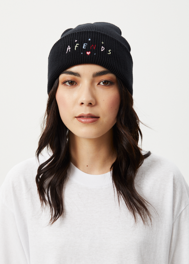 Afends Womens Funhouse - Knit Beanie - Black