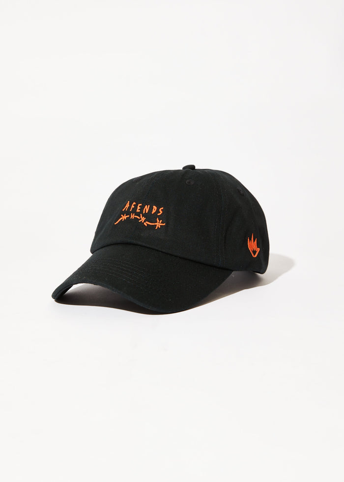 Afends Mens Barbwire - Six Panel Cap - Black - Streetwear - Sustainable Fashion