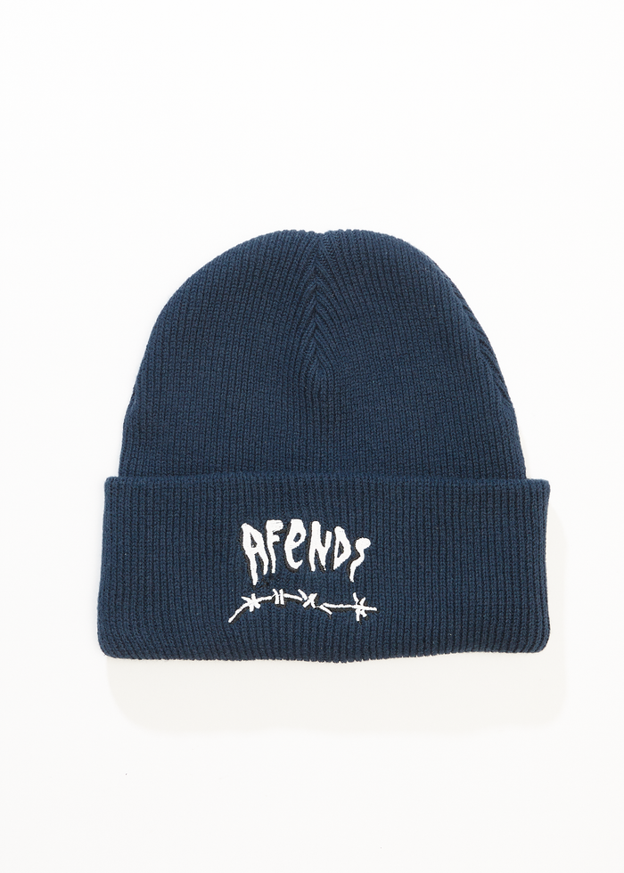 Afends Mens Barbwire - Beanie - Navy - Streetwear - Sustainable Fashion