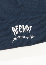 Afends Mens Barbwire - Beanie - Navy - Afends mens barbwire   beanie   navy   streetwear   sustainable fashion