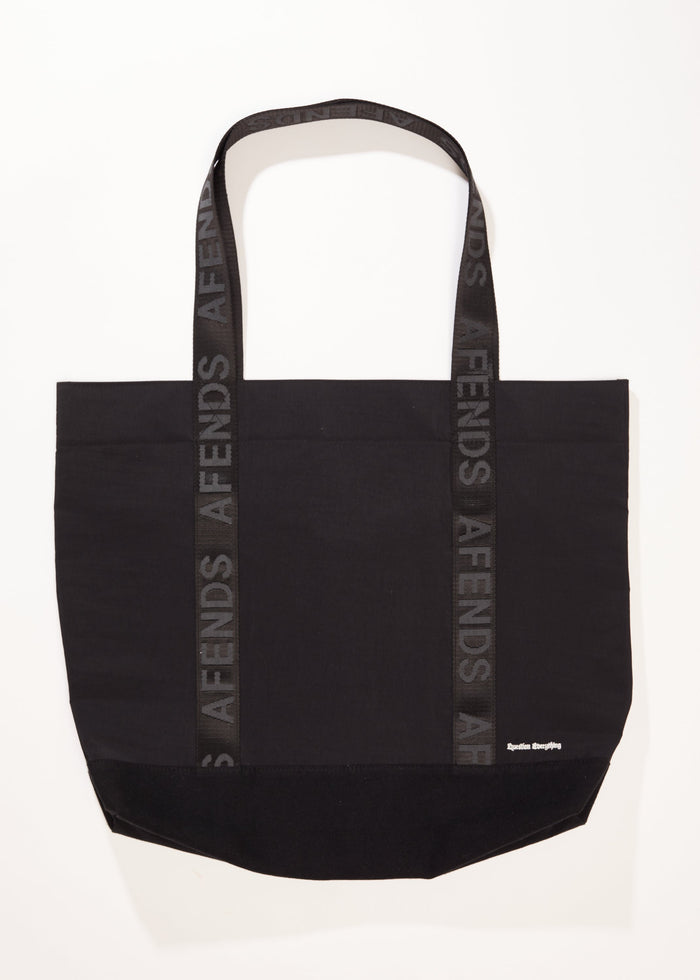 Afends Mens Outline - Oversized Tote Bag - Black - Streetwear - Sustainable Fashion