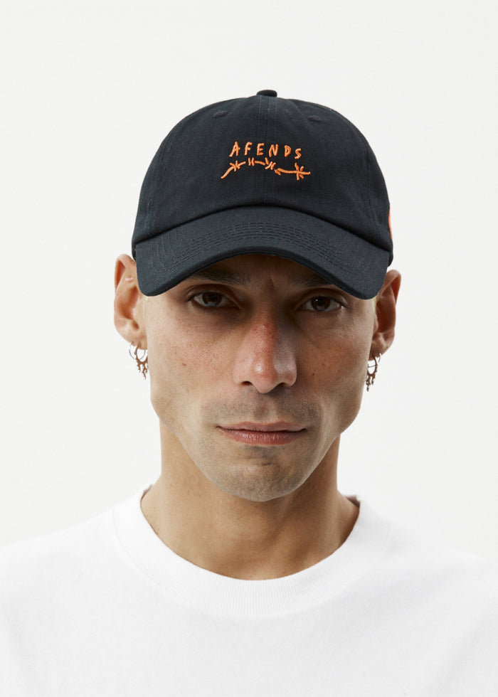 Afends Mens Barbwire - Six Panel Cap - Black - Streetwear - Sustainable Fashion