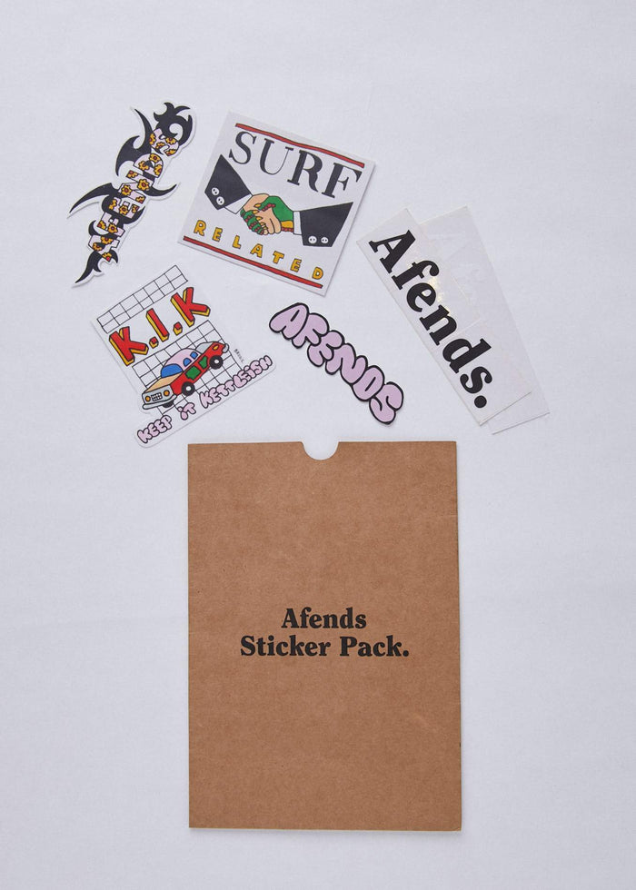 Afends Unisex Afends x Brodie - Sticker Pack - Assorted - Streetwear - Sustainable Fashion