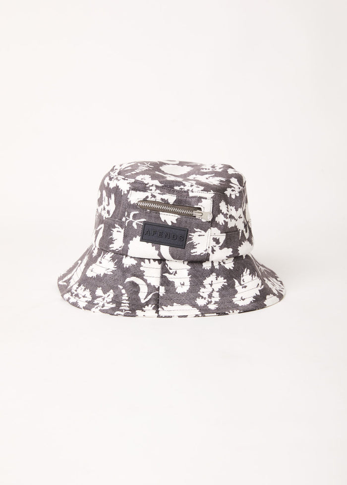 Afends Unisex Bayley - Hemp Printed Bucket Hat - Steel - Streetwear - Sustainable Fashion