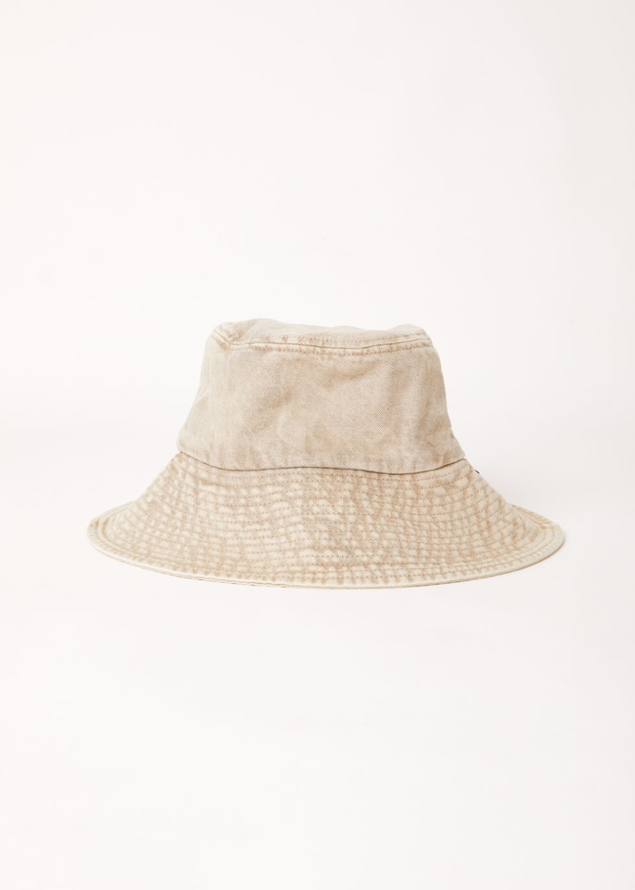 Afends Unisex Bella - Organic Denim Wide Brim Bucket Hat - Faded Cement - Streetwear - Sustainable Fashion