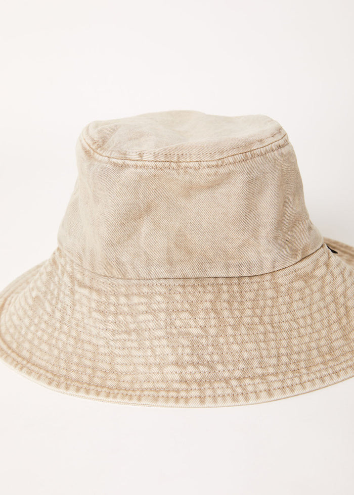 Afends Unisex Bella - Organic Denim Wide Brim Bucket Hat - Faded Cement - Streetwear - Sustainable Fashion