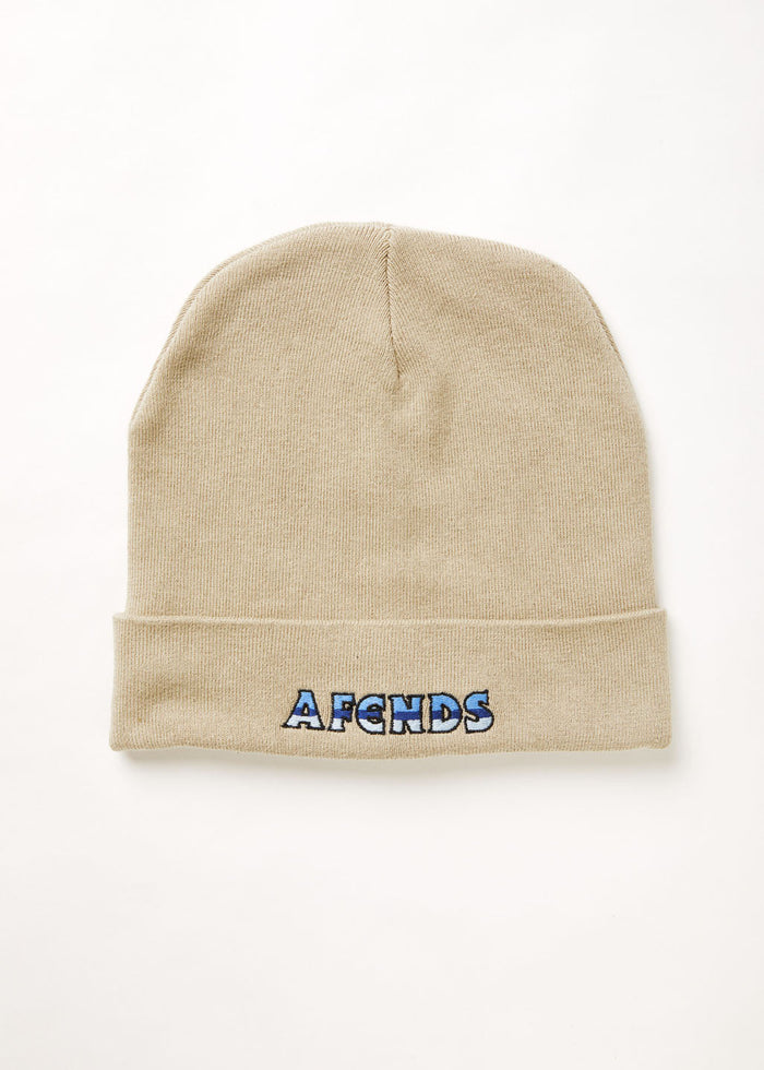 Afends Unisex Chromed - Recycled Knit Beanie - Cement - Streetwear - Sustainable Fashion