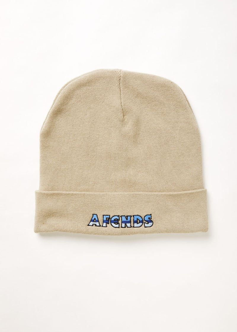 Afends Unisex Chromed - Recycled Knit Beanie - Cement