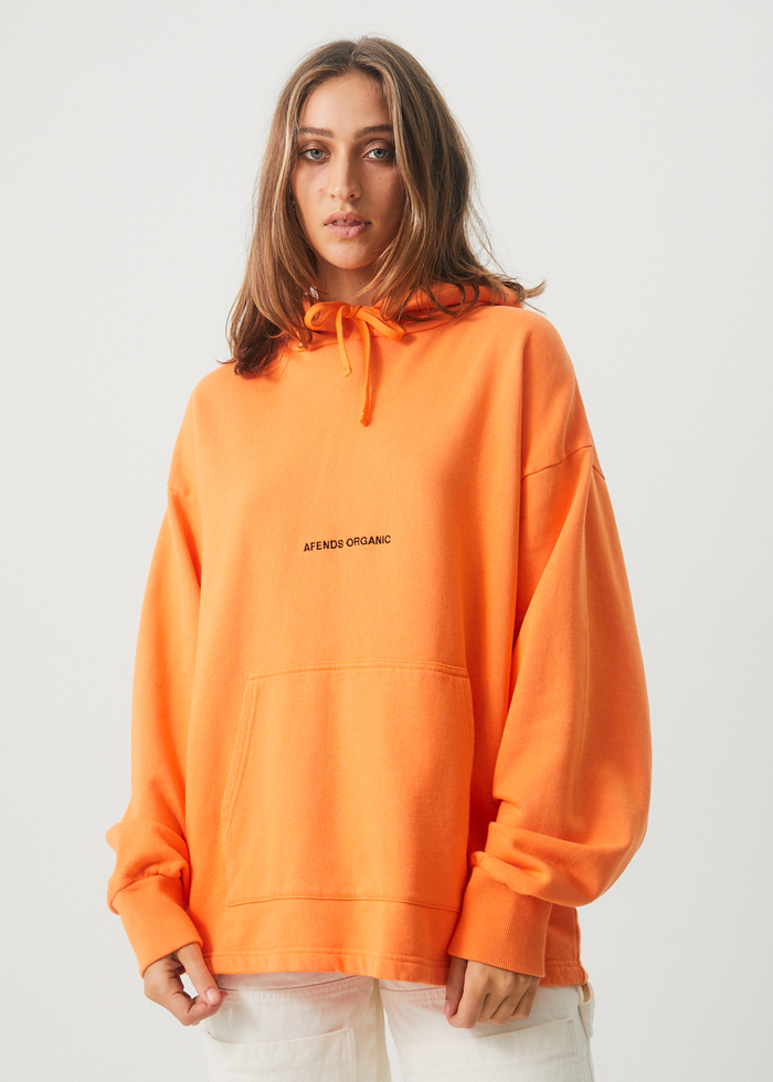 Afends Unisex Return - Unisex Organic Oversized Hoodie - Papaya - Streetwear - Sustainable Fashion