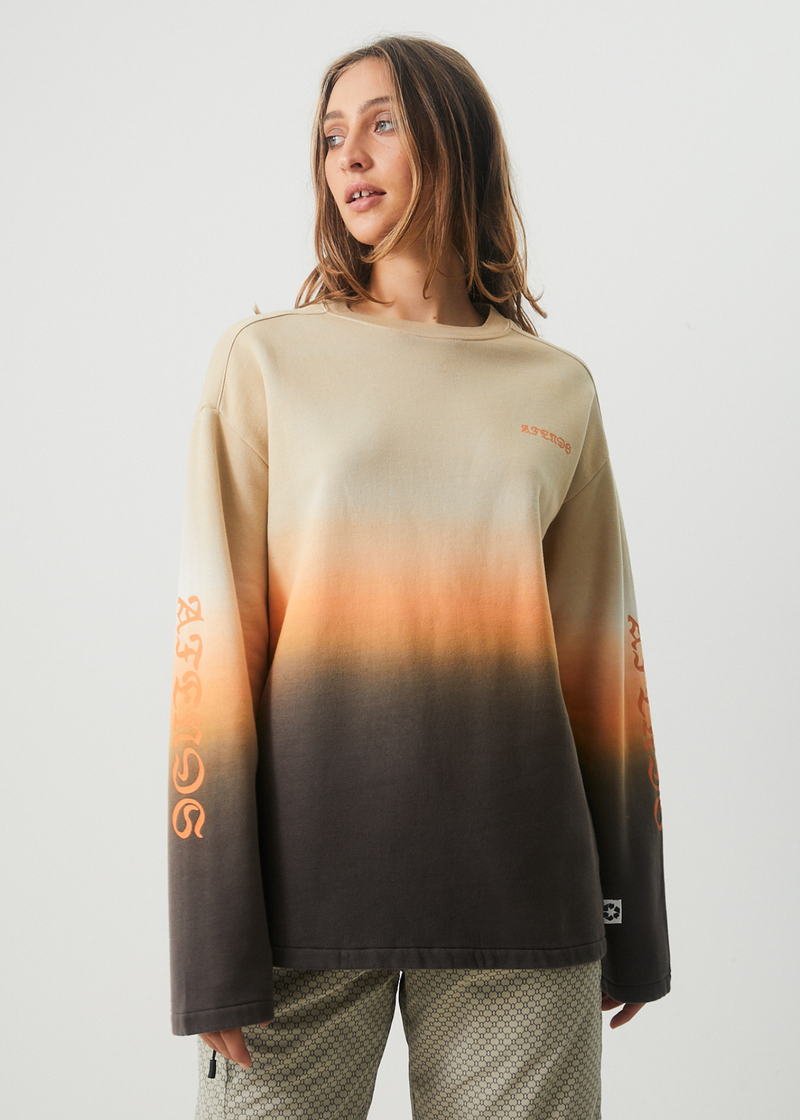 Afends Womens Polarised - Recycled Crew Neck Jumper - Cement