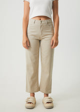 Afends Womens Shelby - Hemp Twill Wide Leg Pants - Cement - Afends womens shelby   hemp twill wide leg pants   cement   streetwear   sustainable fashion