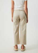 Afends Womens Shelby - Hemp Twill Wide Leg Pants - Cement - Afends womens shelby   hemp twill wide leg pants   cement   streetwear   sustainable fashion