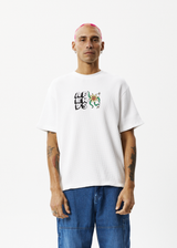 Afends Mens Flowerbed - Waffle Retro T-Shirt - Off White - Afends mens flowerbed   waffle retro t shirt   off white   streetwear   sustainable fashion