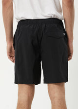 Afends Mens Baywatch Misprint - Elastic Waist Shorts - Black - Afends mens baywatch misprint   elastic waist shorts   black   streetwear   sustainable fashion