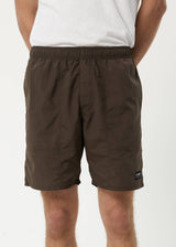 Afends Mens Baywatch Misprint - Elastic Waist Shorts - Coffee - Afends mens baywatch misprint   elastic waist shorts   coffee   streetwear   sustainable fashion