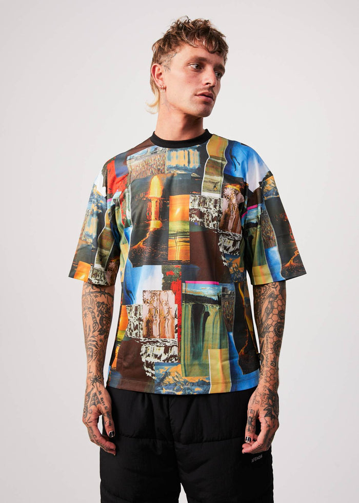 Afends Mens Boulevard - Recycled Oversized T-Shirt - Multi - Streetwear - Sustainable Fashion