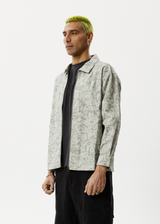 Afends Mens Bouquet - Canvas Jacket - Olive Floral - Afends mens bouquet   canvas jacket   olive floral   streetwear   sustainable fashion