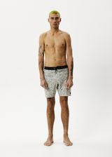 Afends Mens Bouquet - Fixed Waist Boardshorts - Olive Floral - Afends mens bouquet   fixed waist boardshorts   olive floral   streetwear   sustainable fashion
