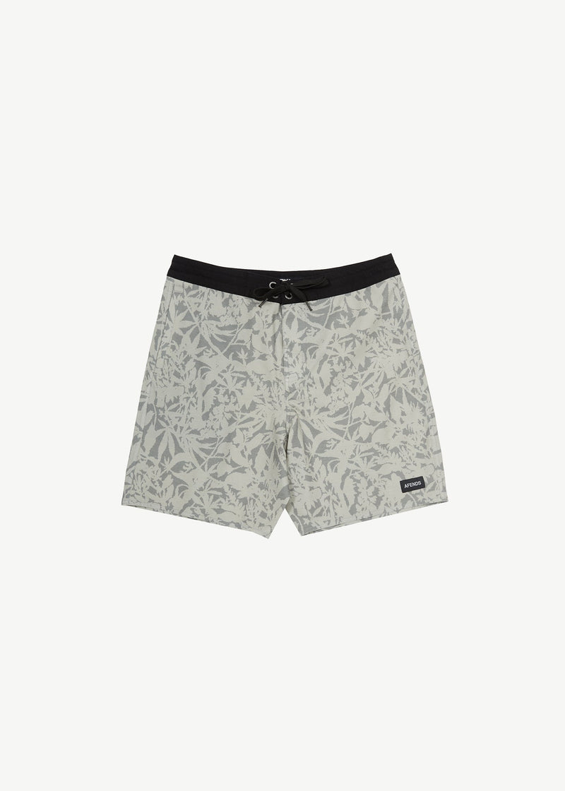 Afends Mens Bouquet - Fixed Waist Boardshorts - Olive Floral