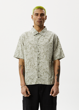 Afends Mens Bouquet - Short Sleeve Shirt - Olive Floral - Afends mens bouquet   short sleeve shirt   olive floral   streetwear   sustainable fashion