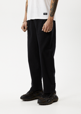 Afends Mens Cabal - Hemp Elastic Waist Technical Pants - Black - Afends mens cabal   hemp elastic waist technical pants   black   streetwear   sustainable fashion