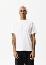 Afends Mens Calico - Recycled Retro Logo T-Shirt - White - Afends mens calico   recycled retro logo t shirt   white   streetwear   sustainable fashion