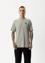 Afends Mens Crops - Retro Logo T-Shirt - Olive - Afends mens crops   retro logo t shirt   olive   streetwear   sustainable fashion