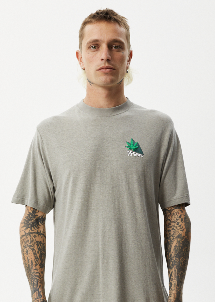 Afends Mens Crops - Retro Logo T-Shirt - Olive - Streetwear - Sustainable Fashion