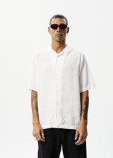 Afends Mens Daily - Hemp Cuban Short Sleeve Shirt - White - Afends mens daily   hemp cuban short sleeve shirt   white   streetwear   sustainable fashion