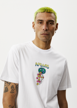 AFENDS Mens F Plastic - Retro Graphic Tee - White - Afends mens f plastic   retro graphic tee   white   streetwear   sustainable fashion