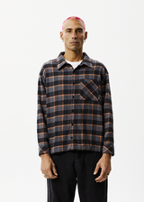 Afends Mens Flowerbed - Check Flannel Long Sleeve Shirt - Black - Afends mens flowerbed   check flannel long sleeve shirt   black   streetwear   sustainable fashion