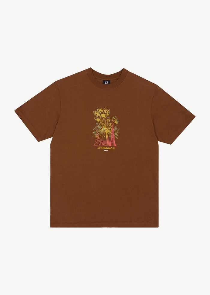 Afends Mens Gardener - Retro Graphic T-Shirt - Toffee - Streetwear - Sustainable Fashion