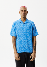 Afends Mens Icebergs - Cuban Short Sleeve Shirt - Arctic - Afends mens icebergs   cuban short sleeve shirt   arctic   streetwear   sustainable fashion