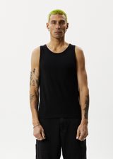 Afends Mens Laidback - Hemp Singlet - Black - Afends mens laidback   hemp singlet   black   streetwear   sustainable fashion