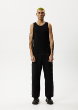Afends Mens Laidback - Hemp Singlet - Black - Afends mens laidback   hemp singlet   black   streetwear   sustainable fashion