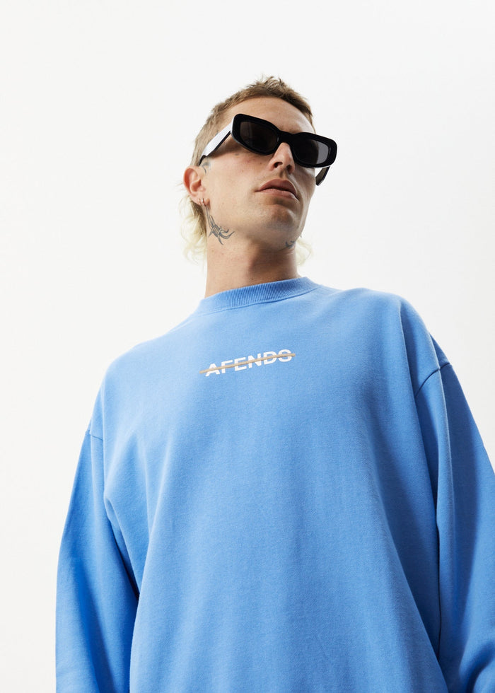 Afends Mens Liquid - Crew Neck Jumper - Arctic - Streetwear - Sustainable Fashion
