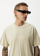 Afends Mens Liquid - Retro Logo T-Shirt - Cement - Afends mens liquid   retro logo t shirt   cement   streetwear   sustainable fashion