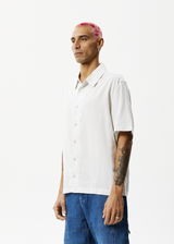 Afends Mens Locked Up - Recycled Striped Short Sleeve Shirt - Smoke - Afends mens locked up   recycled striped short sleeve shirt   smoke   streetwear   sustainable fashion