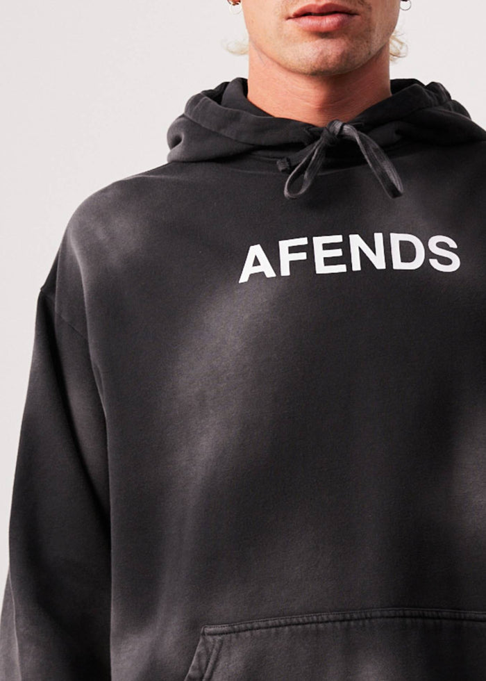Afends Mens Millions - Recycled Hoodie - Worn Black - Streetwear - Sustainable Fashion