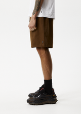 Afends Mens Ninety Eights - Recycled Baggy Elastic Waist Shorts - Toffee - Afends mens ninety eights   recycled baggy elastic waist shorts   toffee   streetwear   sustainable fashion