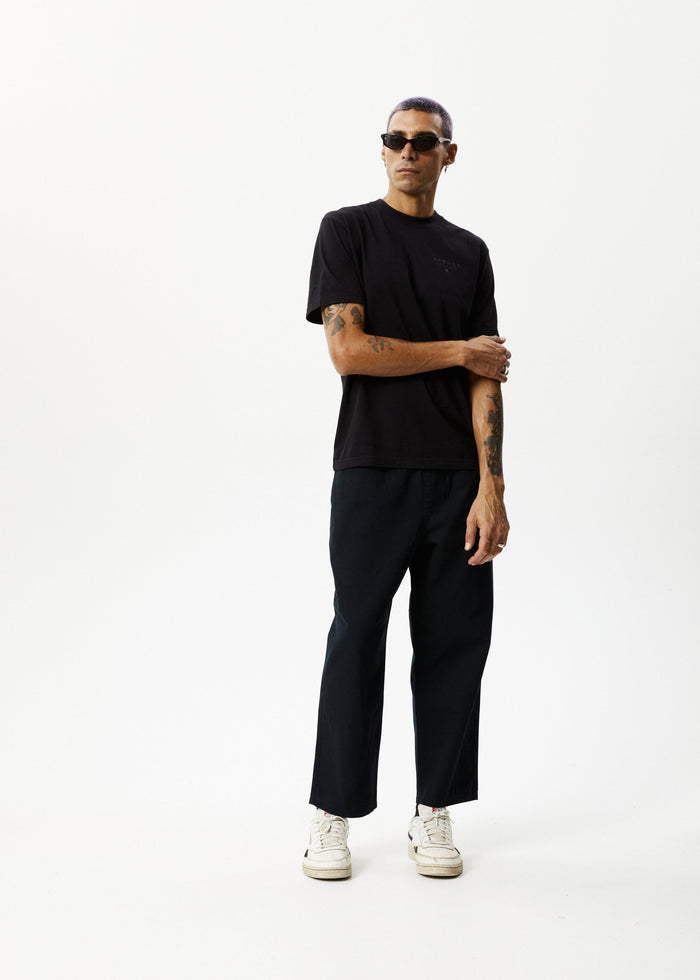 Afends Mens Ninety Eights - Recycled Elastic Waist Pant - Black - Streetwear - Sustainable Fashion